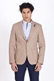 Erkek Casual Camel Slim Fit Dar Kesim Blazer Ceket 4864