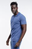 Slazenger SOHO I Erkek Polo Yaka Indigo Tişört