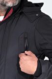 Slazenger HOLD Erkek Kapüşonlu Siyah Mont & Kaban