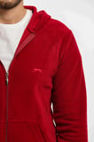 Slazenger SAMSON IN Erkek Fermuarlı Kapüşonlu Cepli Bordo Polar