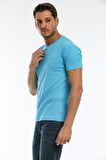 Slazenger SARGON KTN Erkek V Yaka Mavi Tişört