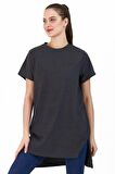 Mıdorı Kadın T-shirt Koyu Gri Antrasit Gri Slazenger Tişört Kadın Tişört 