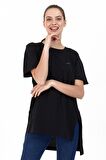 Merılyn Kadın T-shirt Siyah Siyah Tişört Kadın Tişört 