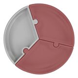 Oioi Puzzle Vakum Tabanlı Silikon Tabak Velvet Rose/Powder Grey 1050060