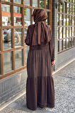 İNVEE Elbise 7033 Kahve