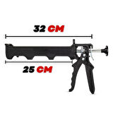 Firstmaster Kaliteli Kalın Plastik Silikon Mastik Tabancası Siyah