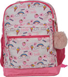 Pippa Kız Çocuk Üç Gözlü Pembe İlkokul Üçlü Okul Çanta Seti - Dondurma ve Gökkuşağı - PPSET5310