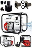 Dkt201p 50mm 2 Parmak Metal Çift Çarklı Benzinli Su Pompası Motopump 7.5hp Güçlü Motor 7mt Emiş