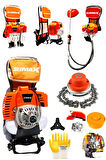 Turbo Çelik Krank 3HP 63cc Benzinli Sırt Tipi Tırpan Çayır Ot Biçme Makinesi +Canavar Başlık +Yağ