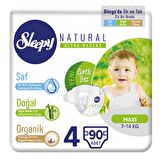 Sleepy Natural 4 Numara Maxi 3'lü Jumbo Bebek Bezi  90'lı