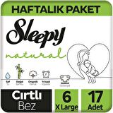 Sleepy Natural 6 Numara X Large 17'li Cırtlı Bez