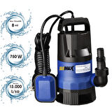 STİLMAX  QSB750 750W  Plastik Gövdeli Kirli Ve Temiz Su Dalgıç Pompa Seti Şamandıralı Otomatik Paket