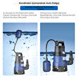 STİLMAX  QSB750 750W  Plastik Gövdeli Kirli Ve Temiz Su Dalgıç Pompa Seti Şamandıralı Otomatik Paket
