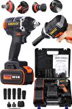 Dk5810ts 58v 10ah Kömürsüz Motor Darbeli Çift Vuruş Bijon Somun Sökme Makinesi Matkap Seti 520nm