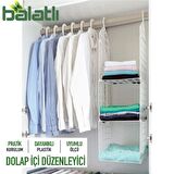 Balatlı Dolap Içi Düzenleyici Plastik Raf Organizer