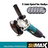 STİLMAX Germany Slim Taşlama Spiral Makinesi 115-125 mm 5 Ad Kesme Taşı  2400 Watt 2 Yıl Garanti