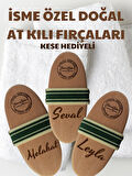 Beautysev İsme Özel  Baskılı %100 Doğal At kılı selülit fırçası (Bez çanta hediyeli)