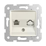 Viko Linnera/Rollina Krem Tekli Nümeris Cat-3 Telefon Prizi Çerçevesiz - 904412013