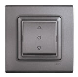 LİNNERA LİFE GRANİT GRİSİ TEK DÜĞMELİ JALUZİ ANAHTARI ÇERÇEVELİ