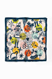 Kadın Comics Desenli Bandana 50x50 Pudra DG0187-22