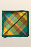 D80 Kadın Ekose Desenli Bandana 50x50 Yeşil Sarı DG0200-22