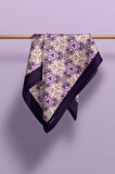 D52 Kadın Geometric Desenli Bandana 50x50 Mor DG0240-22