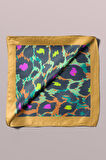Z93 Kadın Yağlı Boya Desenli Bandana 50x50 Sarı Mavi DG0271-22 Snz