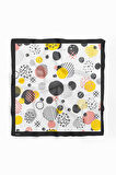 D74 Kadın Geometrik Desenli Bandana 50x50 Sarı DG0427-22