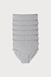 Kadın Siyah Beyaz Gri 6 Lı Paket Modal Yüksek Bel Slip Külot 1955