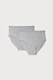 Kadın Siyah Beyaz Gri 6 Lı Paket Modal Yüksek Bel Slip Külot 1955