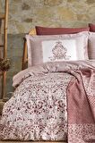 Dream Winter Çift Kişilik Battaniyeli Nevresim Takımı - Bordo