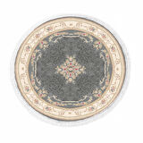 Dekoreko İpek Halı Dijital Saçaklı Yuvarlak 1800 Desen 1
