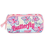 Muggle 2 Bölmeli Butterfly Kalemlik Pembe (MU-9037)