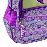 Muggle 3 Bölmeli Dog Mor Okul Sırt Çantası (MU-6962)