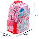 Muggle 2 Bölmeli Flamingo Pembe Okul Sırt Çantası (MU-7211)