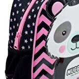 Muggle Tek Bölmeli Panda Siyah Anaokulu Sırt Çantası (MU-7327)