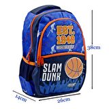 Muggle 3 Bölmeli Basket Is Fun Okul Sırt Çantası Mavi MU-9130