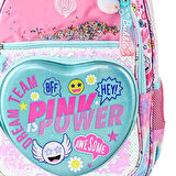 Muggle 4 Bölmeli Pink Power Okul Sırt Çantası Pembe (MU-5771)