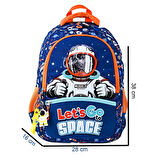 Muggle 3 Bölmeli Astro Okul Sırt Çantası Mavi (MU-5868)