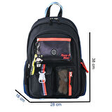 Muggle 3 Bölmeli Black Okul Sırt Çantası + Beslenme Çantası + Kalemlik