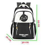 Muggle 3 Bölmeli Good Lift Kolej Okul Sırt Çantası Siyah (MU-1582)