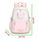 Muggle 3 Bölmeli Good Lift Kolej Okul Sırt Çantası Pembe (MU-1605)