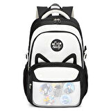 Muggle 3 Bölmeli Uniqe Cats Kolej Okul Sırt Çantası Siyah (MU-1827)