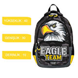 Muggle 3 Bölmeli Eagle Team Okul Sırt Çantası MU-9156