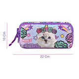Muggle 2 Bölmeli Pretty Cat Meow Okul Çantası + Beslenme Çantası +Kalemlik