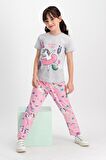 Kız Çocuk Gri Pijama Takımı