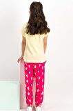 Cute Ice Cream Açık Sarı Kız Çocuk Pijama Takımı RP1779-C