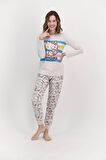 Hello Kitty Lisanslı Home Bejmelanj Kadın Pijama Takımı L1400-S