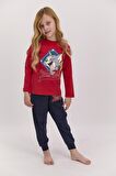Kırmızı Kız Çocuk Pijama Takımı