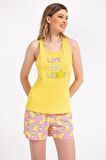 Arnetta Life Is A Lemon Sarı Kadın Şort Takım
